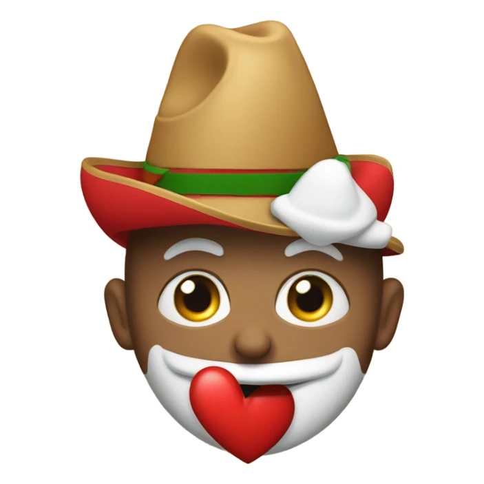 Un corazón abrazando y con sombrero de Santa sticker