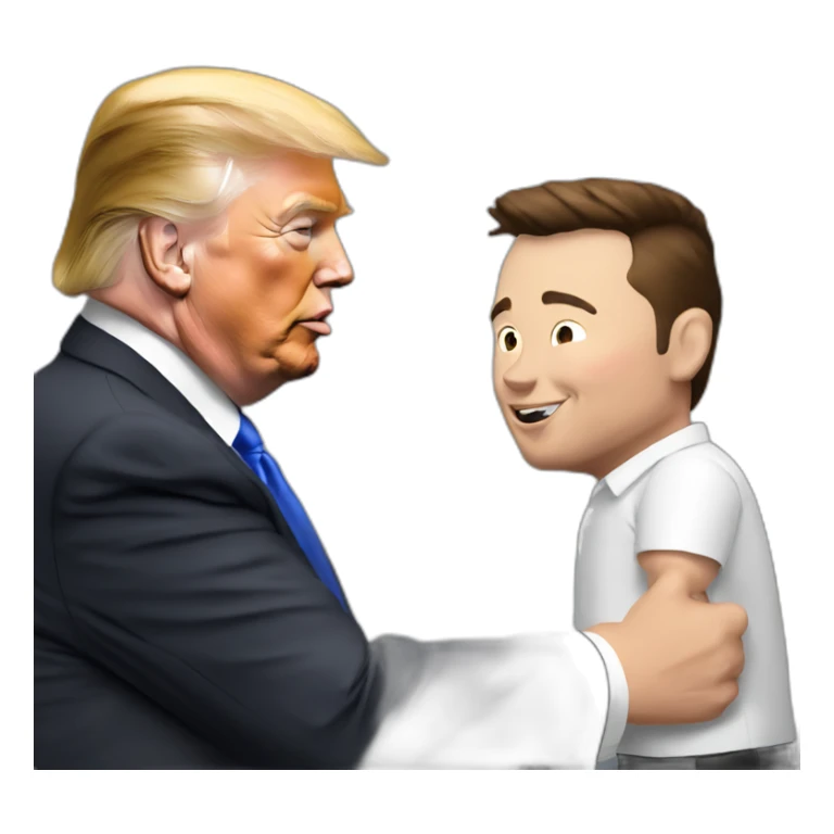 Elon Musk shaking Trump sticker