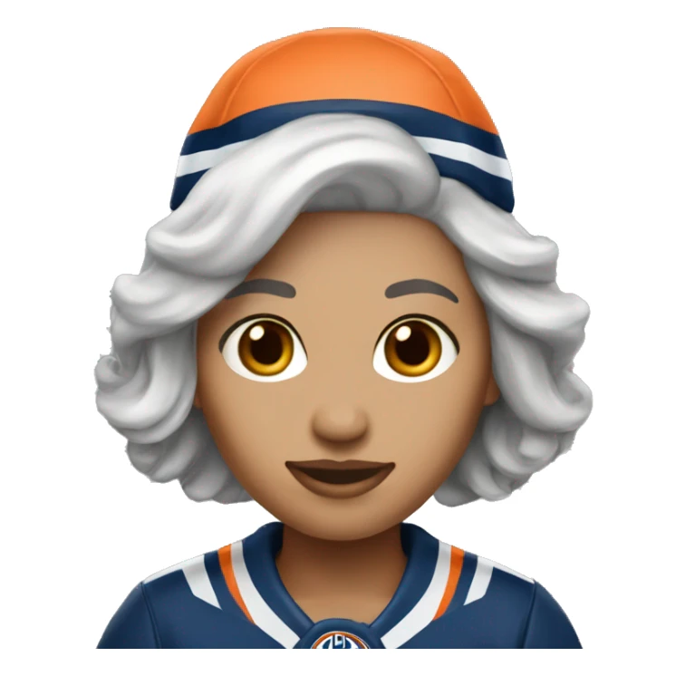 Edmonton Oilers hat female grey hair sticker