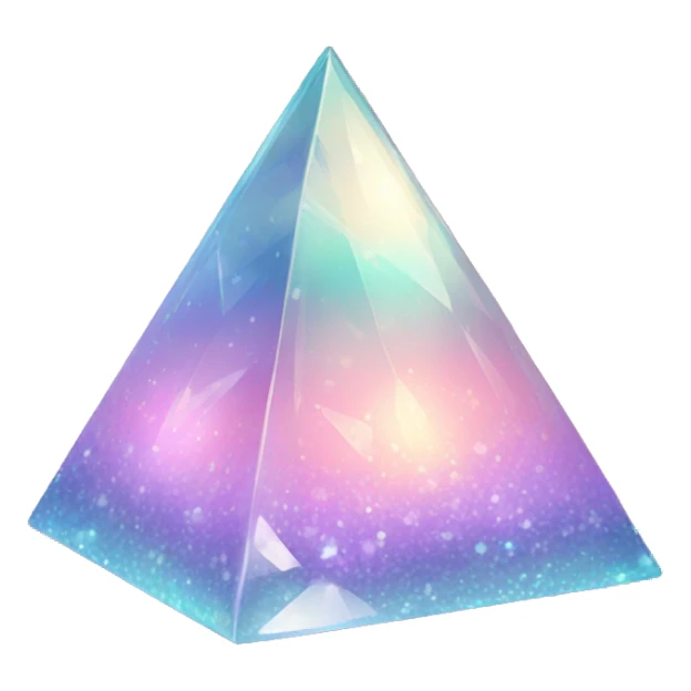 Sparkly glossy Pastel iridescent crystal pyramid sticker