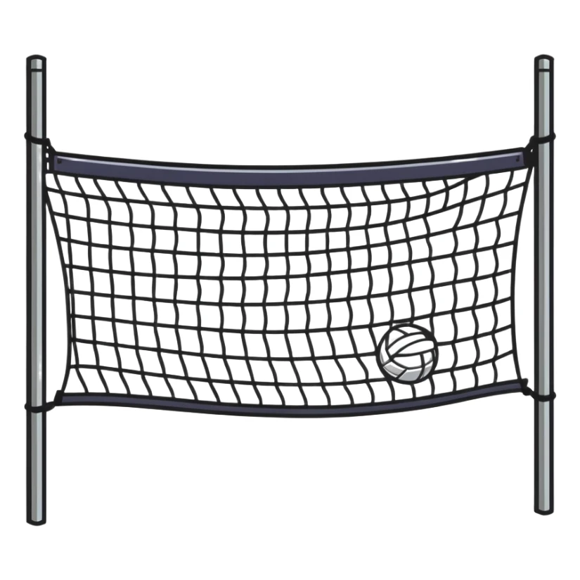 volleyball net cartoonish sticker style sticker