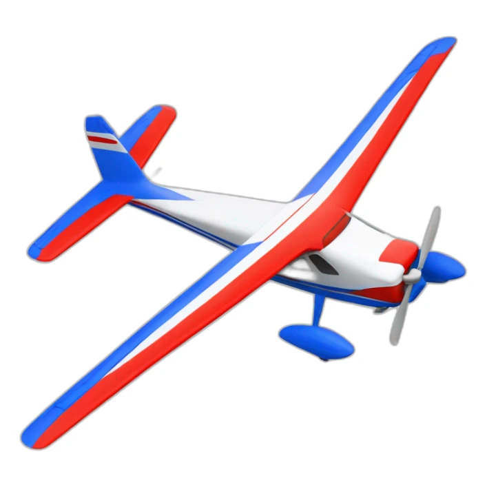 airplane super decathlon red and white with a blue line sticker
