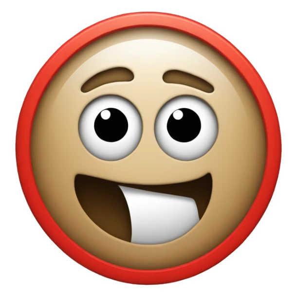 a surprised face cursing and sourrounded by a red circle sticker