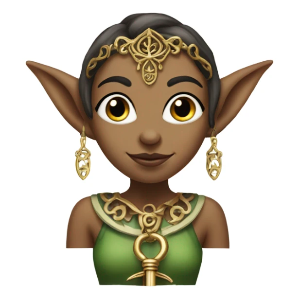 an elf woman login holding a big key sticker