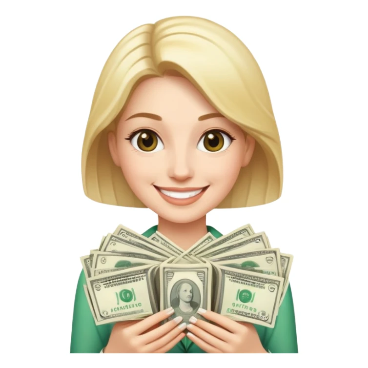 Midget woman flaunting money stacks  sticker