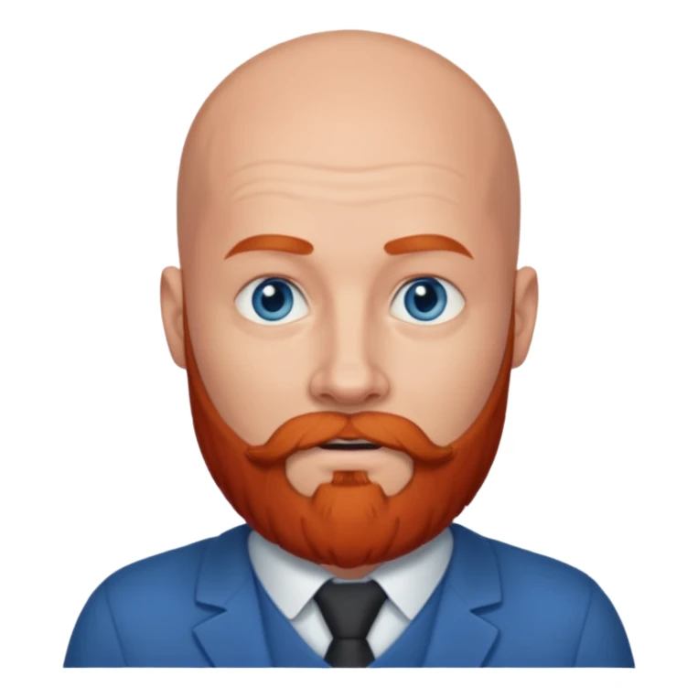 bald teacher with a large red beard, blue eyes sticker