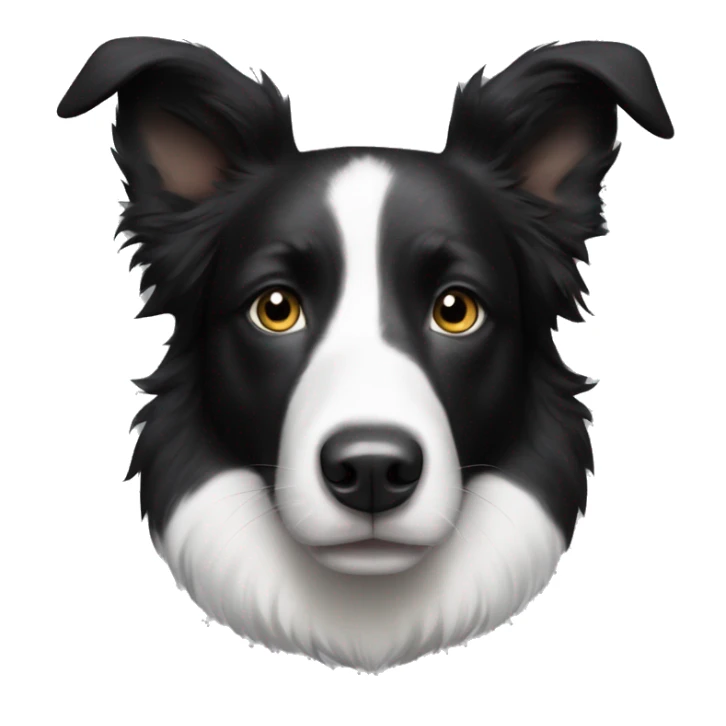 Border Collie Black white with short hair and batman ears  sticker