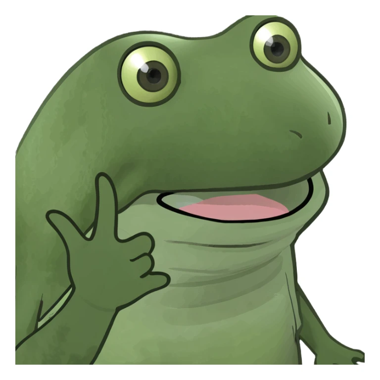 tongue out with hands to the side sticker