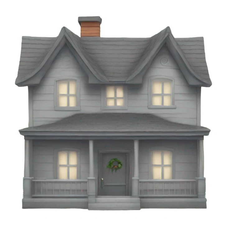 Cute one story grey house sticker