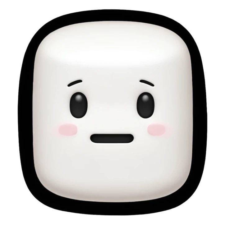 No face on white marshmallow without face , no eyes, no mouth sticker