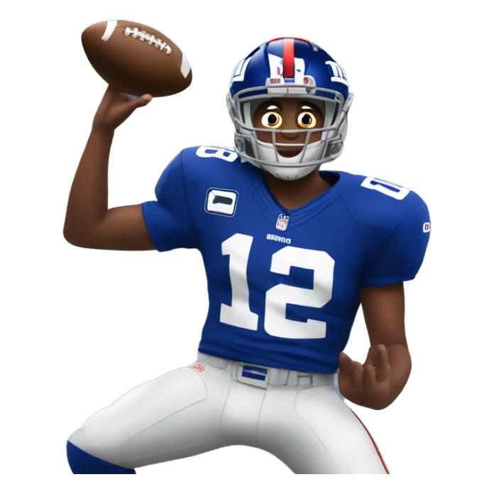 Me in a ny football giants uniform tossing a turkey sticker