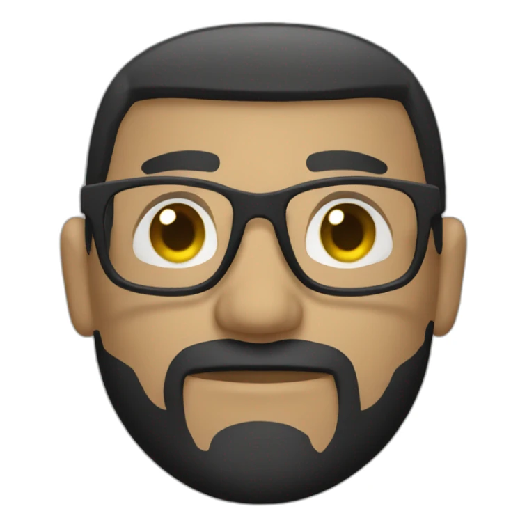 Man glasses, white, army haircut sticker