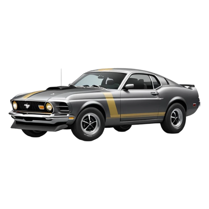 Ford mustang mach 1 grijs met zwarte strepen  sticker