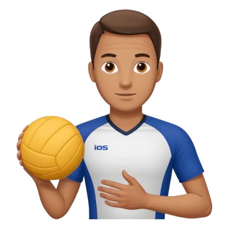 volleyball player, man, Charles Kiraly with volleyball ball sticker