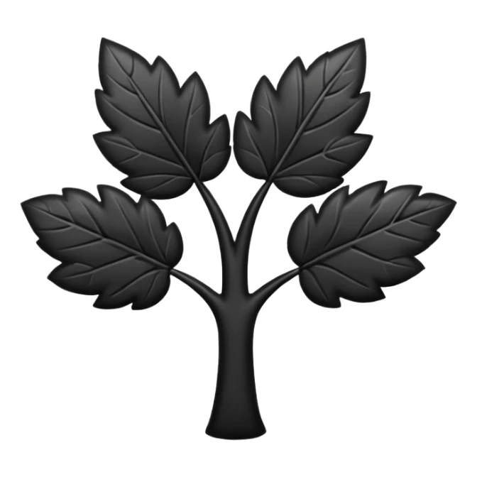 Un trébol de 5 hojas negro  sticker