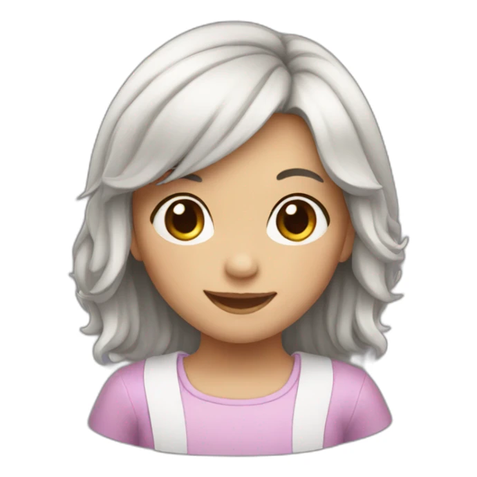 Smiling little girl with black hair sticker