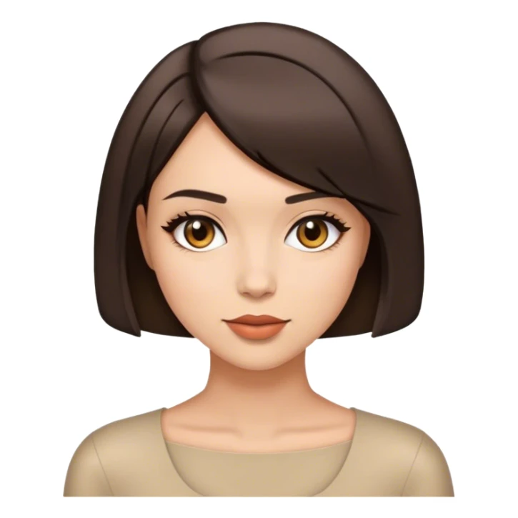 beautiful brunette woman with a bob haircut posing sticker