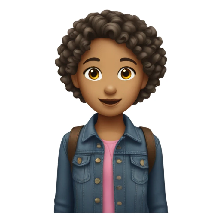 Hispanic Little girl with curly hair sticker