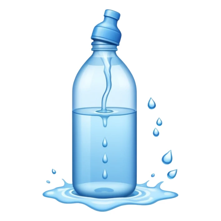 bottle of water being spilled sticker