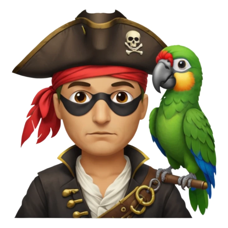 pirate and parrot sticker