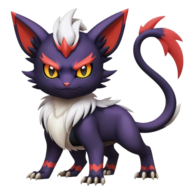 Edgy Cool Kawaii Litten-Noivern-Noibat-Absol-Pokémon Full Body sticker