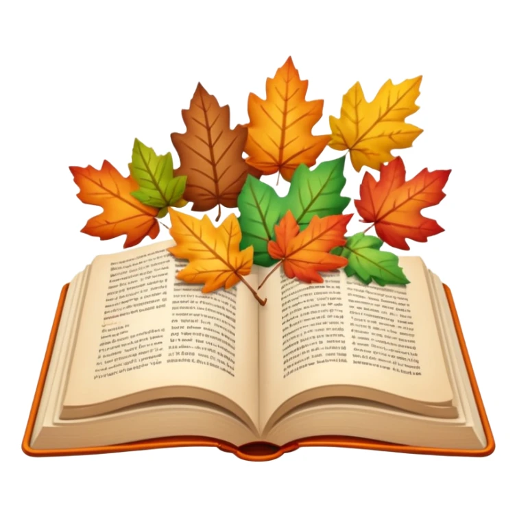 autumn open book with leaves on it sticker