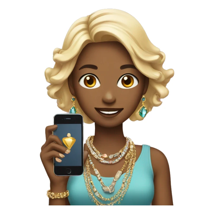 girl with jewelry and phone sticker