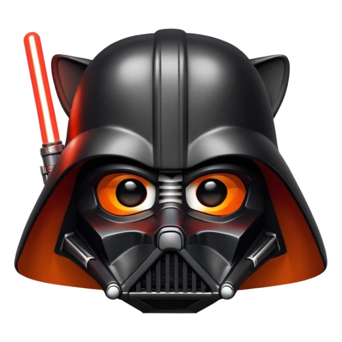 tiger face with Darth Vader helmet and red lightsaber for Twitch emote sticker