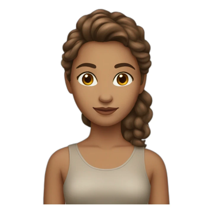 Girl with slightly tan skin, hazel eyes and brown Curley hair  sticker