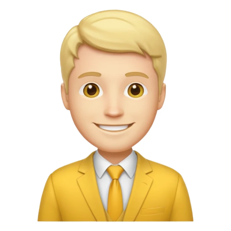 white man wearing yellow suit  sticker