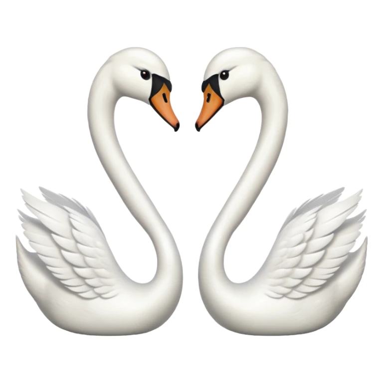 A two swan faced each other sticker