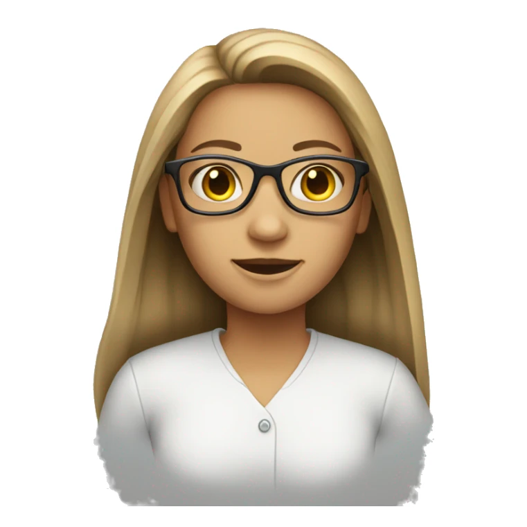 female, long hair, eyeglass sticker