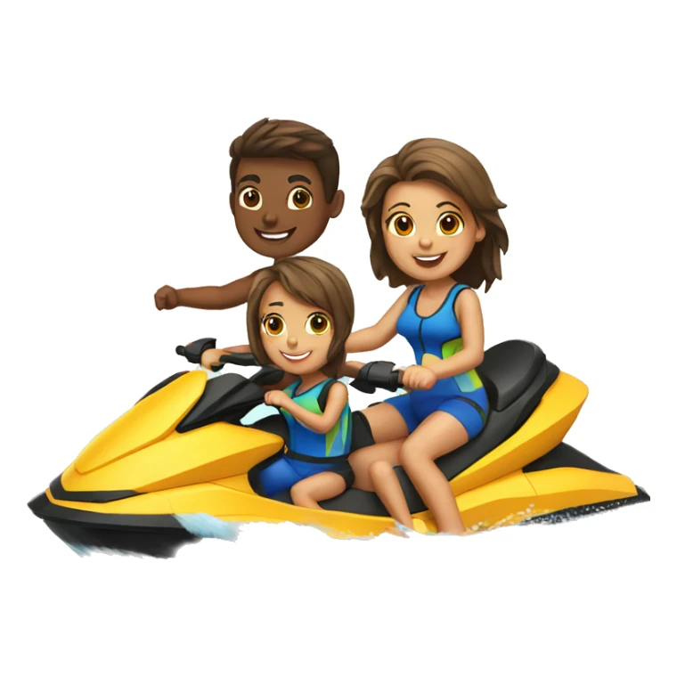 two girls and two boys on jet ski sticker