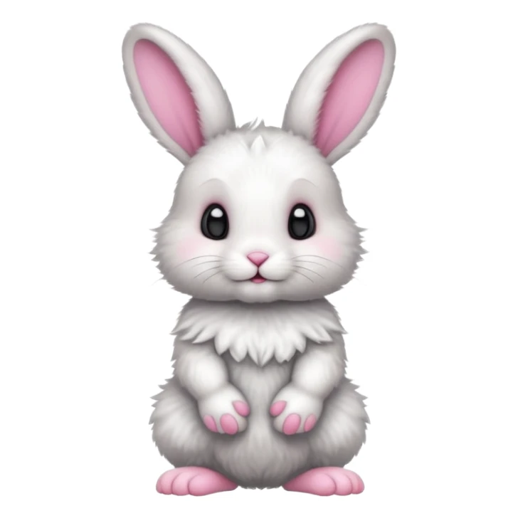 a white and black baby rabbit staying on its legs sticker
