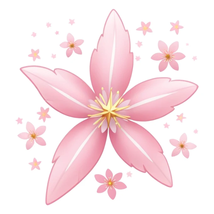 Cute Pastel pink and white Cherry Blossom Sakura Starburst Shooting Star sticker