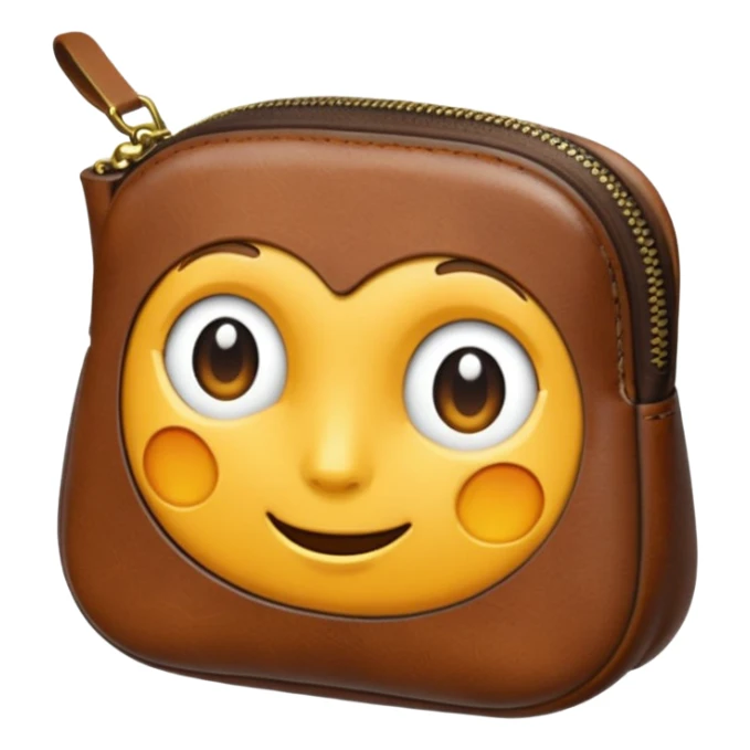 Coin purse, small, zipper  zipper sticker