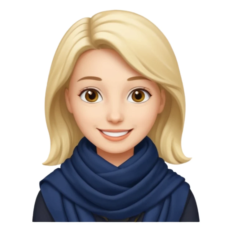 Woman with navy scarf. sticker