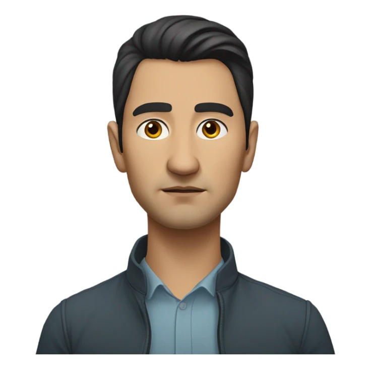 sad  Kazakh men photorealistic serious sticker