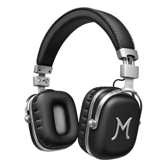 Icon of headphones with square ear pads in the Marshall style. sticker