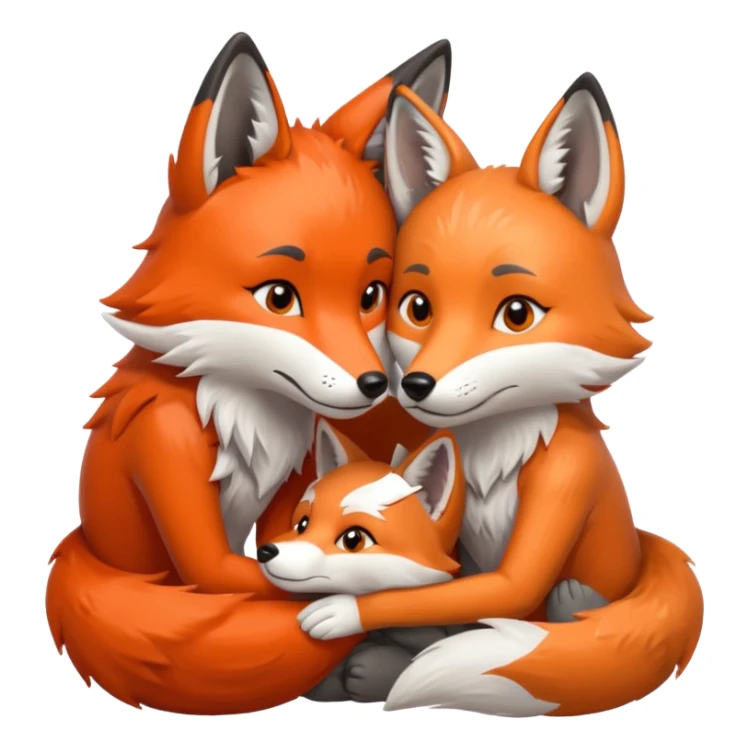 Fox and wolf being in love sticker