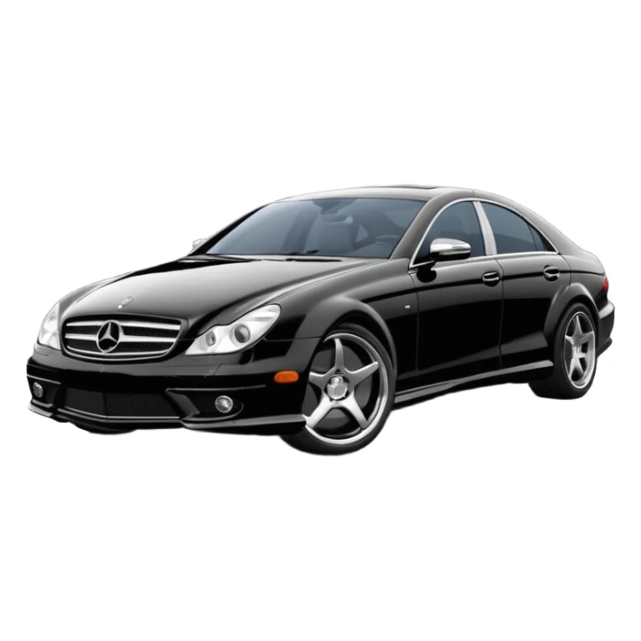 2006 cls 55 amg w219 mercedes Obsidian black paint code c197 with black rims sticker