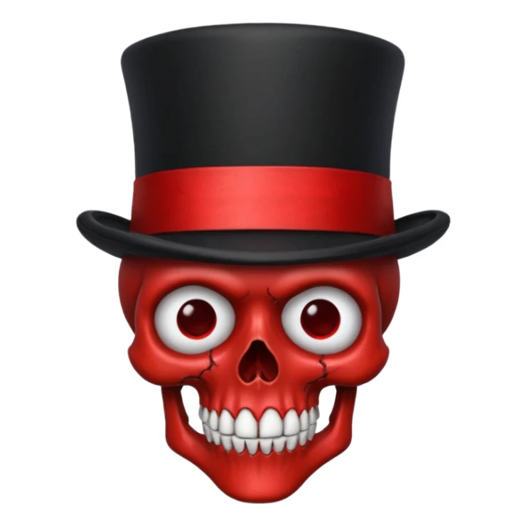 Blood skull with top hat sticker