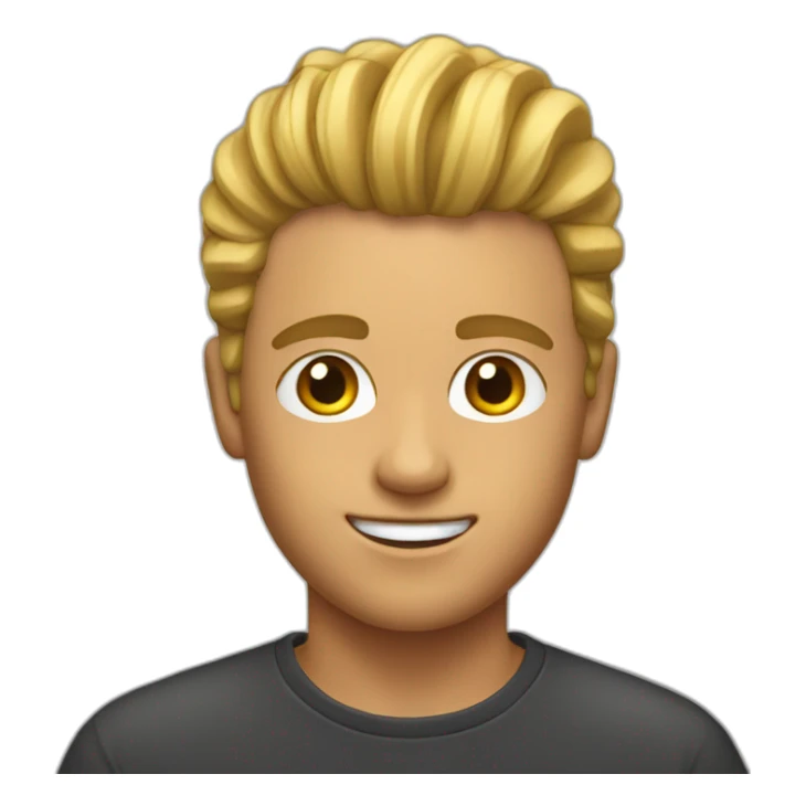 young man's hair combed with wax sticker