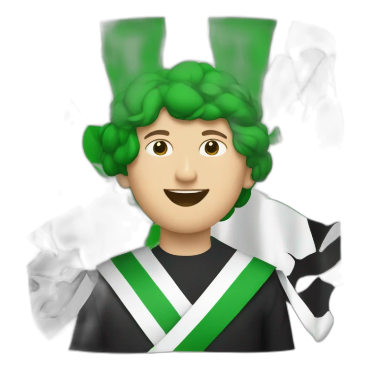 Bandera de Extremadura verde, blanca y negra sticker