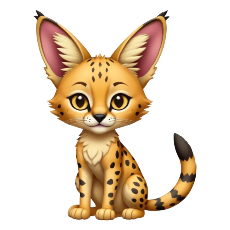 Epic Edgy Cute Vibrant Colorful Serval-Vernid full body sticker