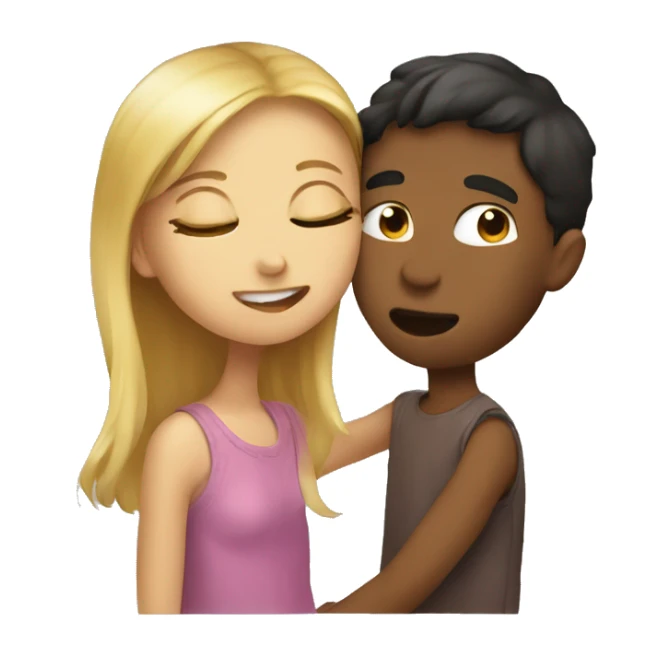 Girl and boy kiss sticker