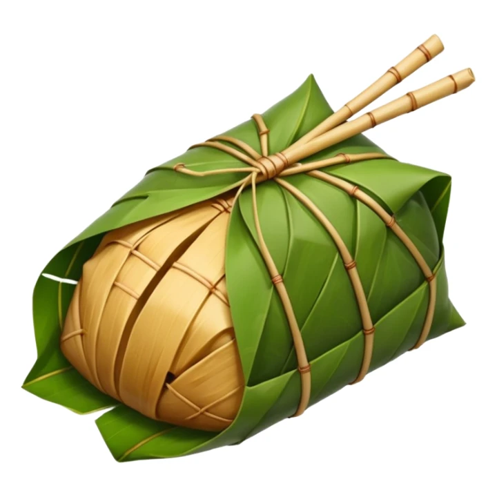 zongzi, cut open to show sticky rice filling sticker