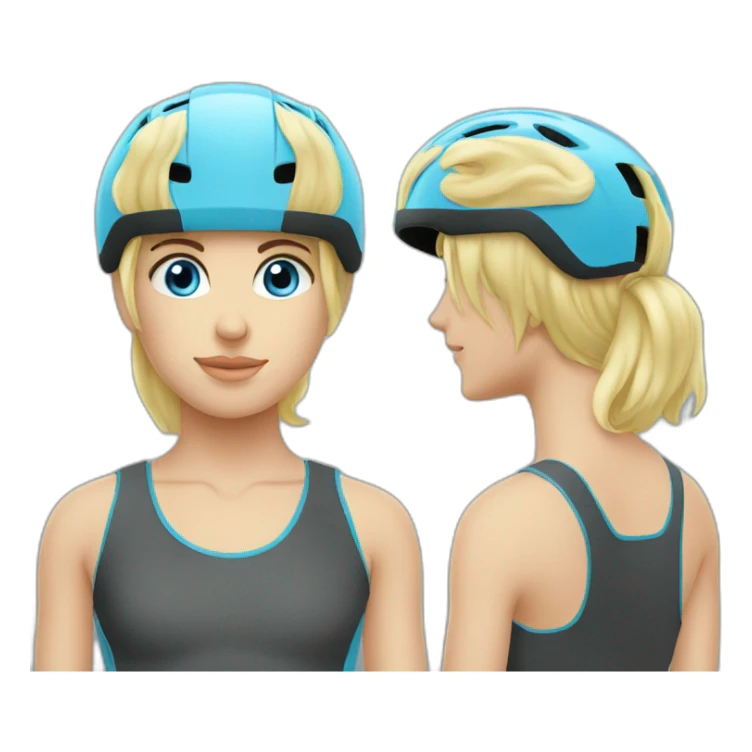 Cute blonde blue eyes bike helmet sticker