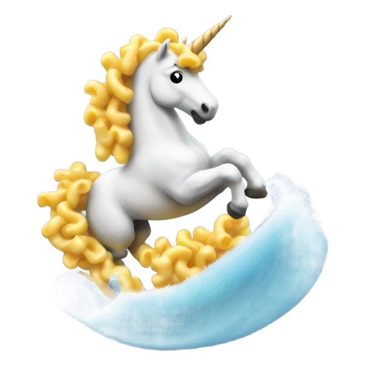 Unicorn surfing on Mac and cheese sticker
