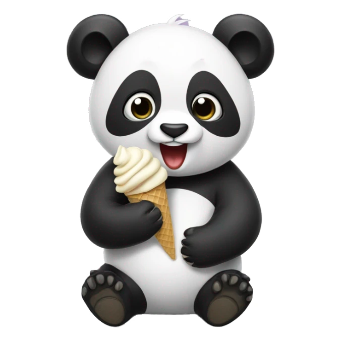 Panda eating ice cream sticker